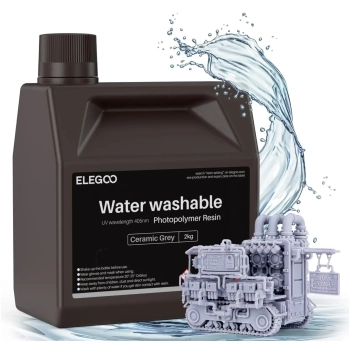 Купить Фотополимерная смола ELEGOO смывающаяся Water Washable Resin 2кг, серая (50.103.0127) - фото 1