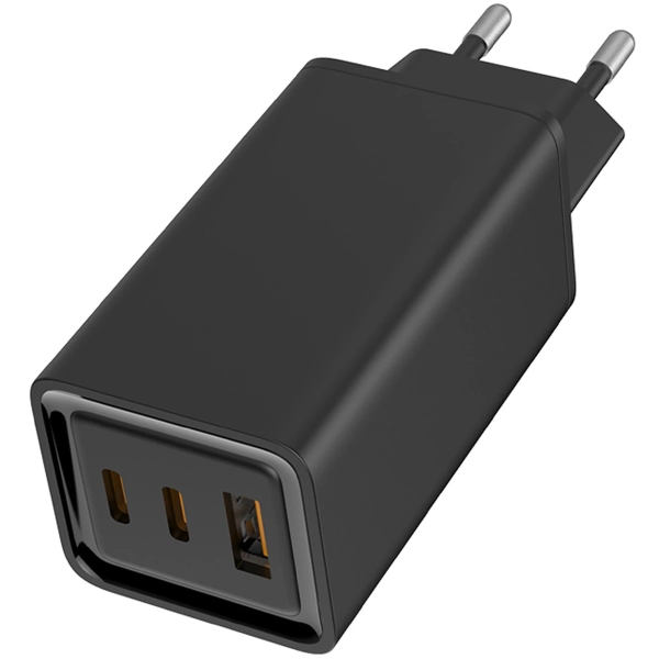 Купить Зарядное устройство ColorWay 2USB-C+USB 65W GaN3 Pro Black (CW-CHS039PD-BK) - фото 1