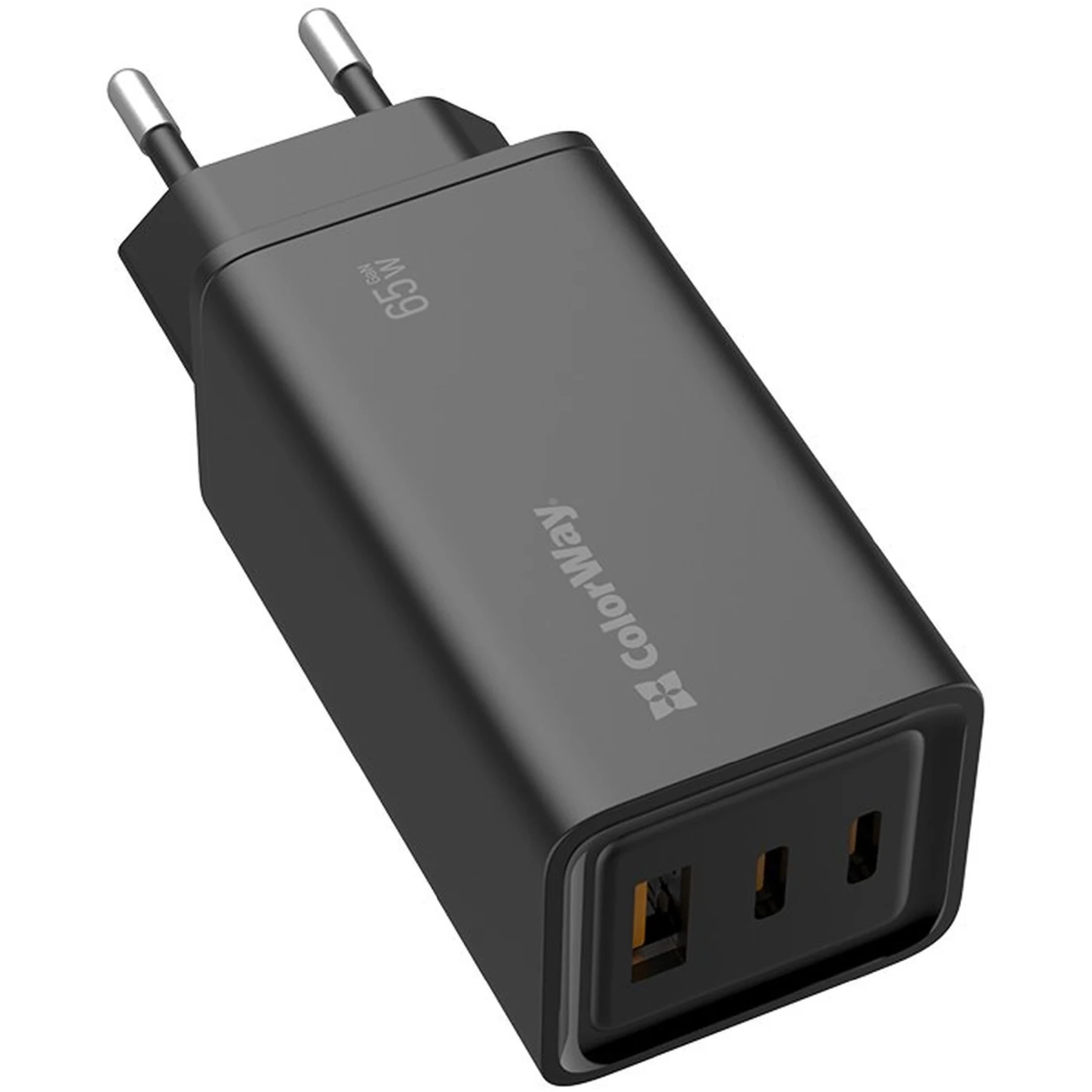 Купить Зарядное устройство ColorWay 2USB-C+USB 65W GaN3 Pro Black (CW-CHS039PD-BK) - фото 5
