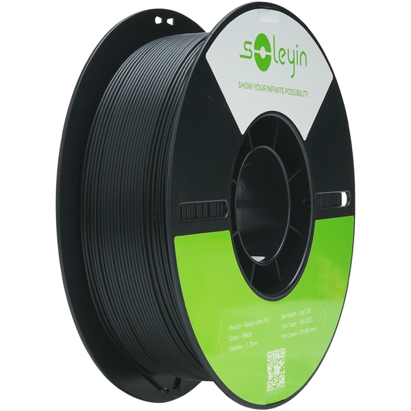 Купить ULTRA PLA Filament (пластик) для 3D принтера Soleyin 1кг, 1.75мм, черный (3301010608) - фото 1