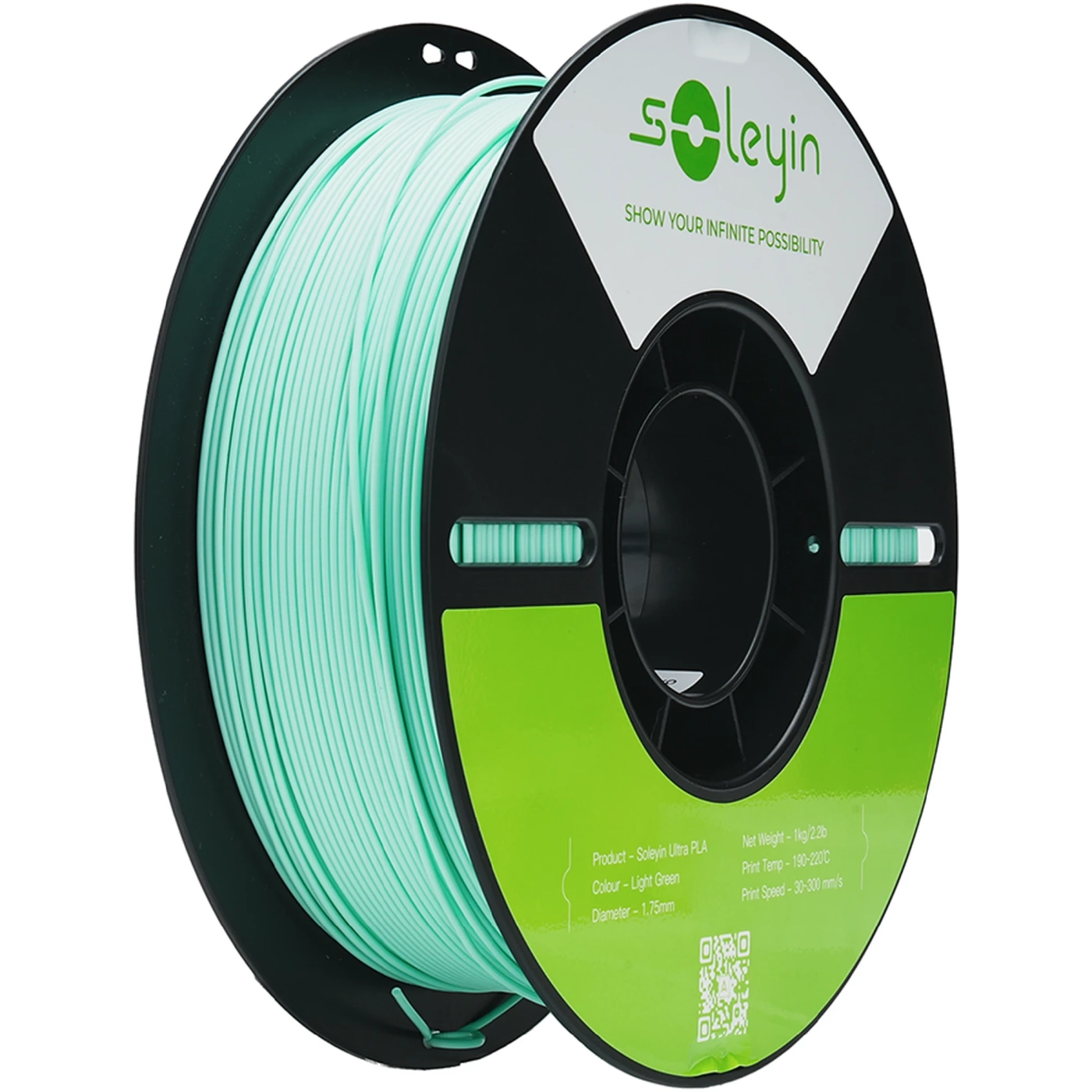 Купить ULTRA PLA Filament (пластик) для 3D принтера Soleyin 1кг, 1.75мм, светло-зеленый (3301010603) - фото 1