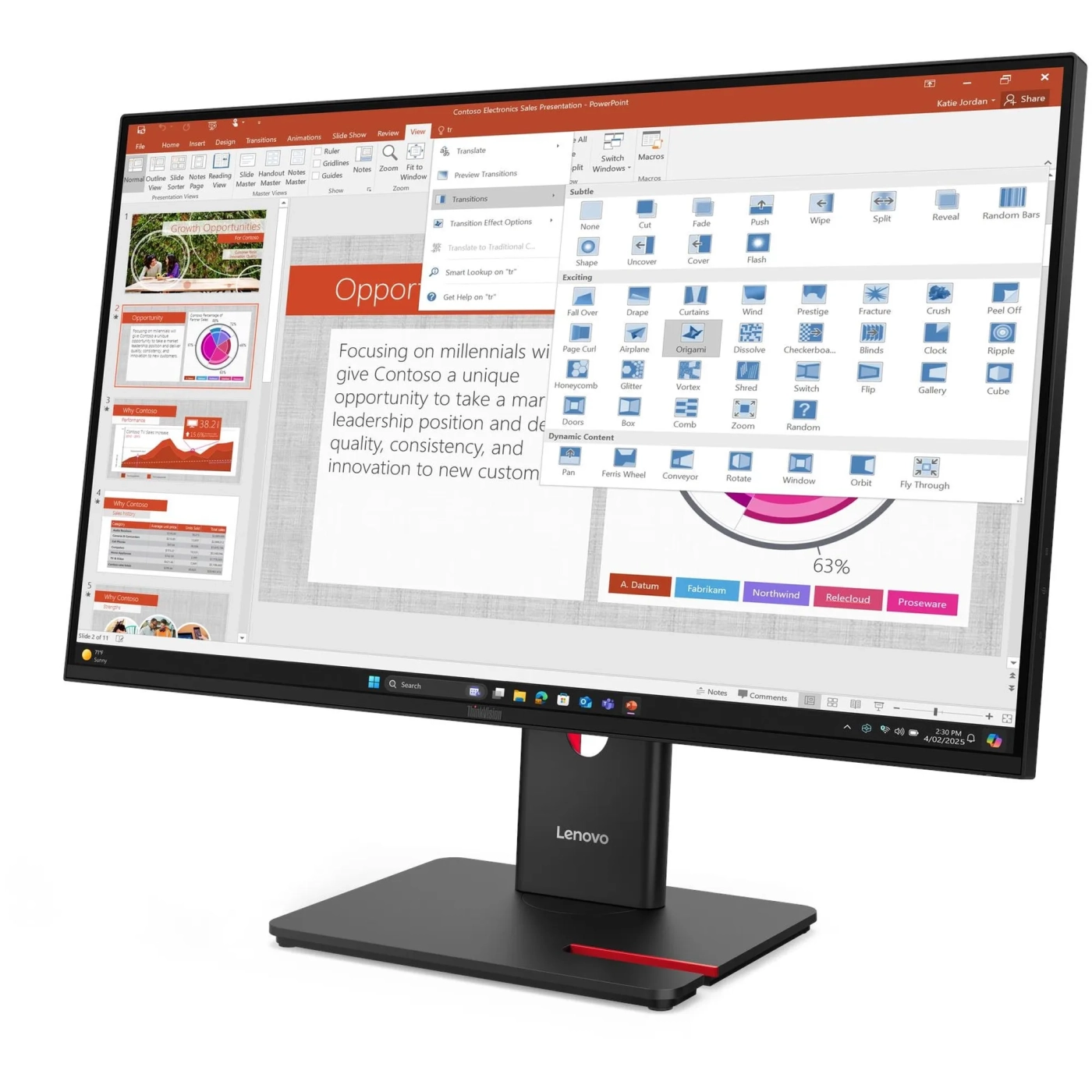 Купити Монітор 27" Lenovo ThinkVision T27-40 (64A5MAT6UA) - фото 3