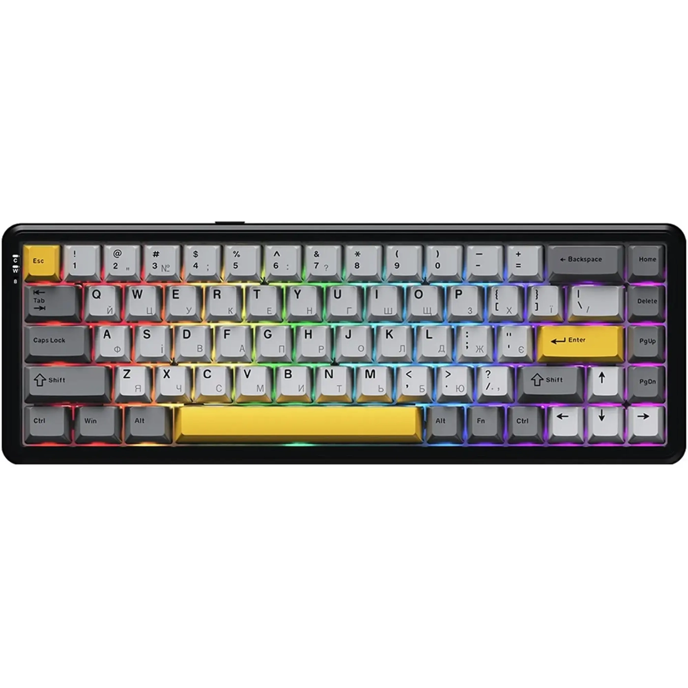 Купити Клавіатура Ajazz AK680 MAX (8+8K) RGB Magnetic Switches Wireless Black/Grey/Yellow (AK680-M-BGY-A) - фото 1