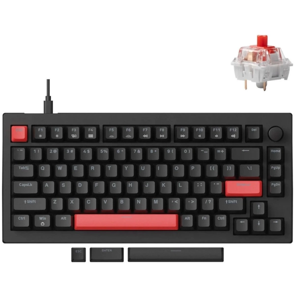 Купити Клавіатура Lemokey X4 84Key Keychron Red QMK/VIA Hot-Swap RGB ENG/UKR USB Black (X4-H1-UA) - фото 1