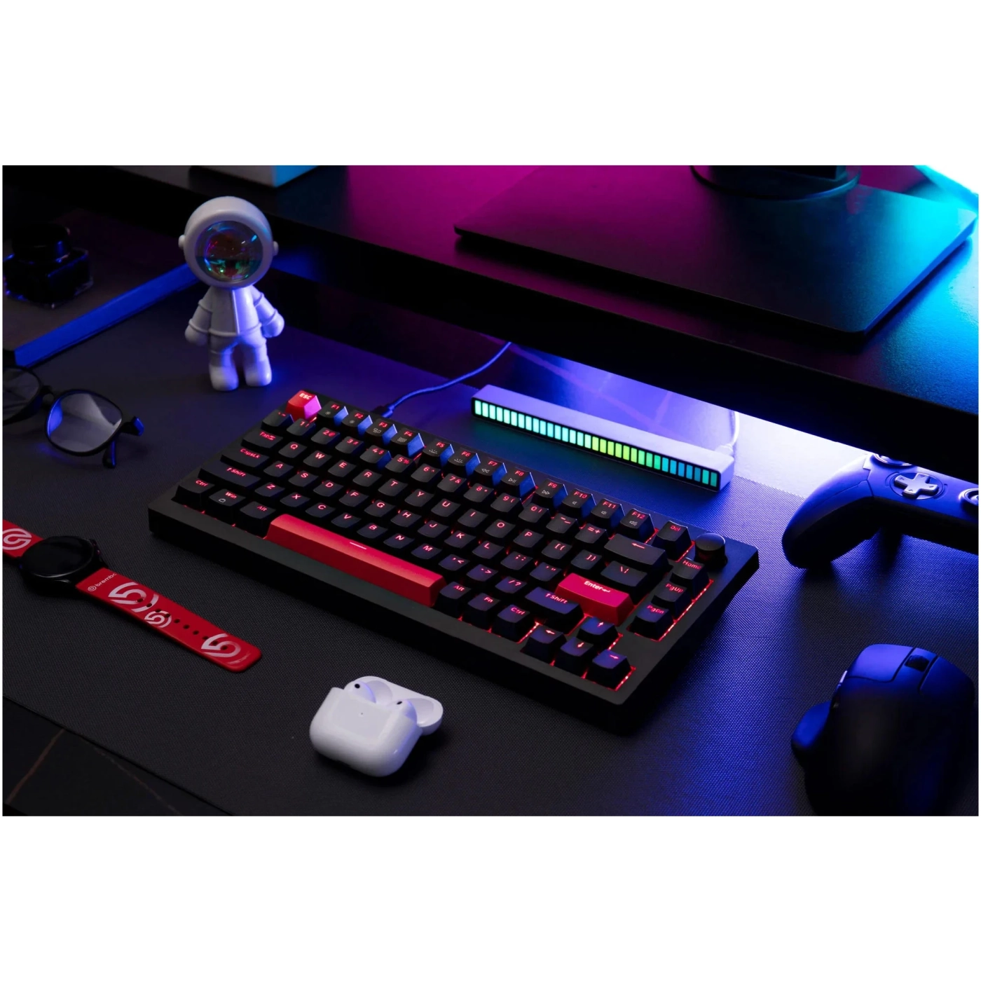 Купити Клавіатура Lemokey X4 84Key Keychron Red QMK/VIA Hot-Swap RGB ENG/UKR USB Black (X4-H1-UA) - фото 4