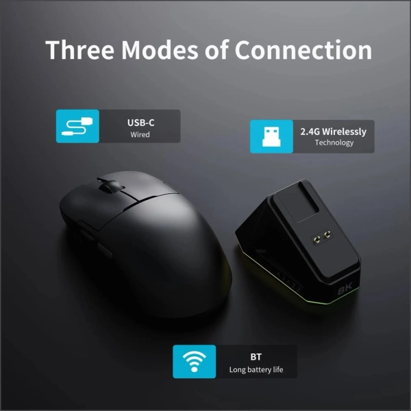 Купити Миша Ajazz AJ159 Pro Wireless Black (AJ159-PRO-B) - фото 5