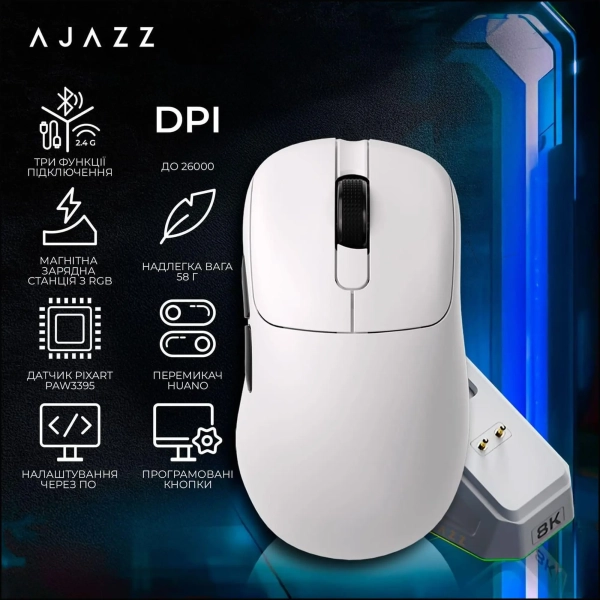 Купити Мишка Ajazz AJ179 Pro Cloud Peak White (AJ179-PRO-W) - фото 5