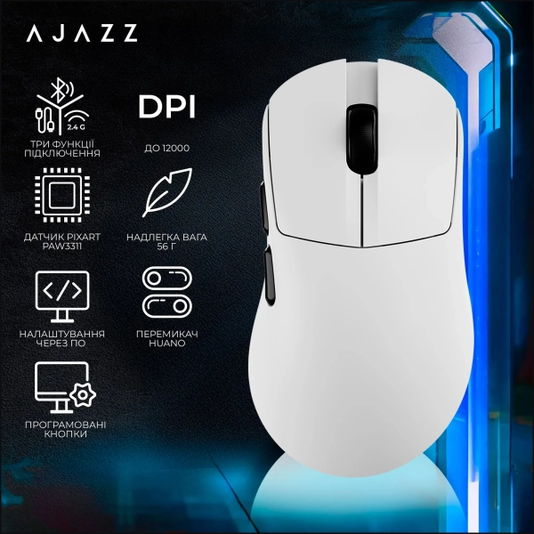 Купити Мишка Ajazz AJ179 V2 Max White (AJ179-V2-MAX-W) - фото 7