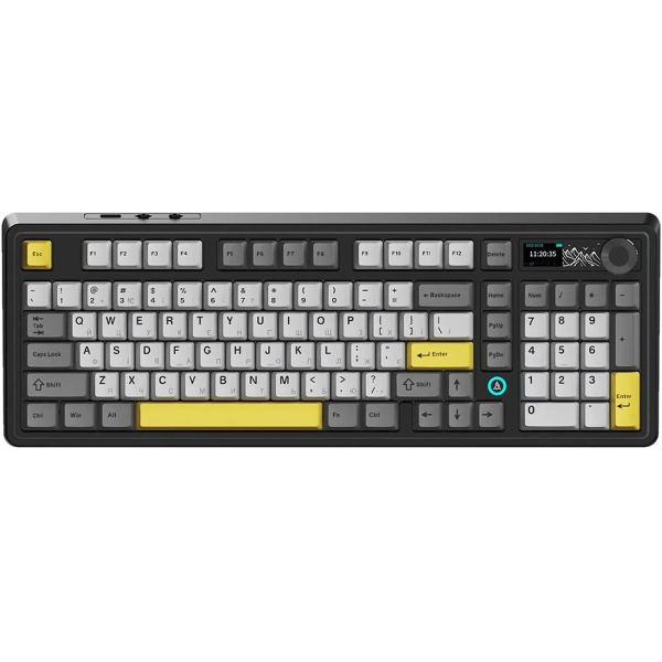 Купити Клавіатура Ajazz AK980 RGB Clear Sky Switch Wireless Black/Gray/Yellow (AK980-CS-BGY) - фото 1