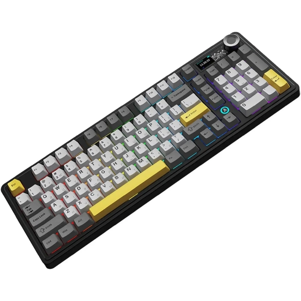 Купити Клавіатура Ajazz AK980 RGB Clear Sky Switch Wireless Black/Gray/Yellow (AK980-CS-BGY) - фото 2