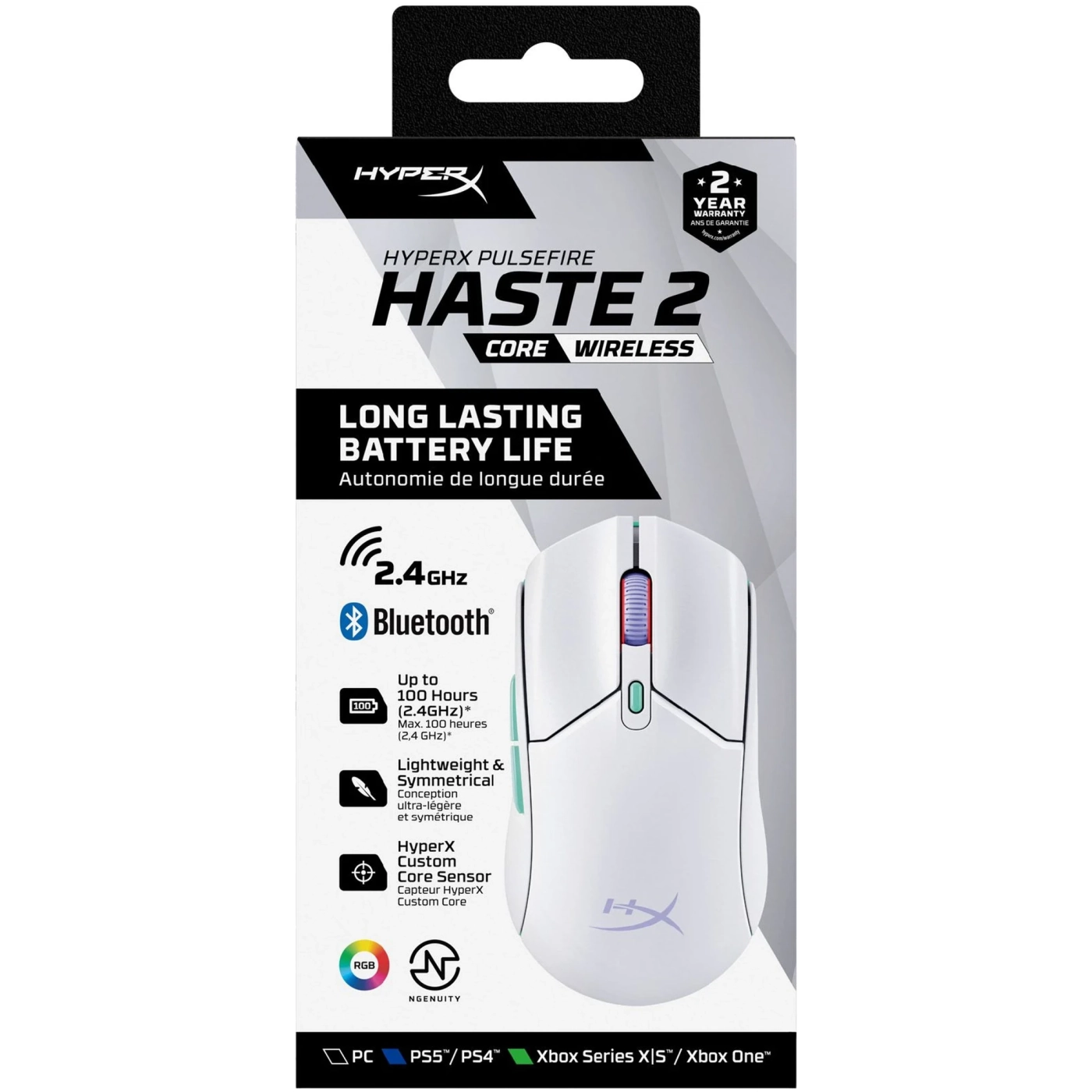 Купити Мишка HyperX Pulsefire Haste 2 Core Wireless/Bluetooth White (8R2E7AA) - фото 8