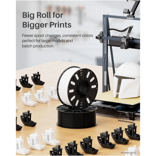 Купить PETG Filament (пластик) для 3D принтера ELEGOO 3кг, 1.75мм, черный (50.203.0629) - фото 2