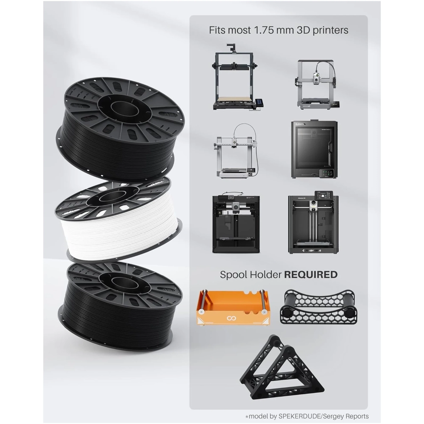Купить PETG Filament (пластик) для 3D принтера ELEGOO 3кг, 1.75мм, черный (50.203.0629) - фото 6