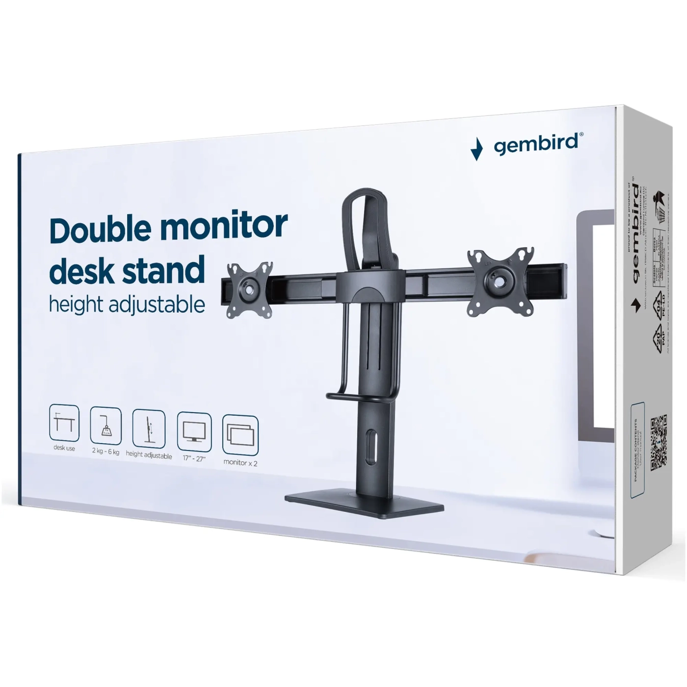 Купити Кріплення для монітора Gembird MS-D2-01 - фото 11
