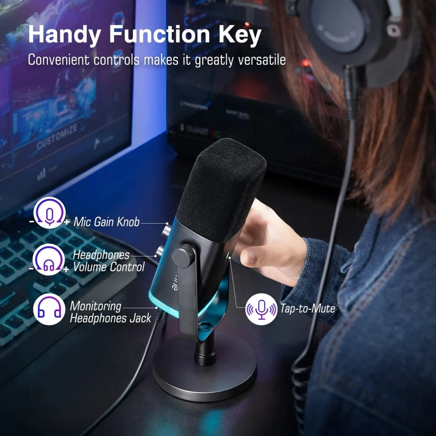 Купити Мікрофон Fifine AmpliGame AM8 Black - фото 3