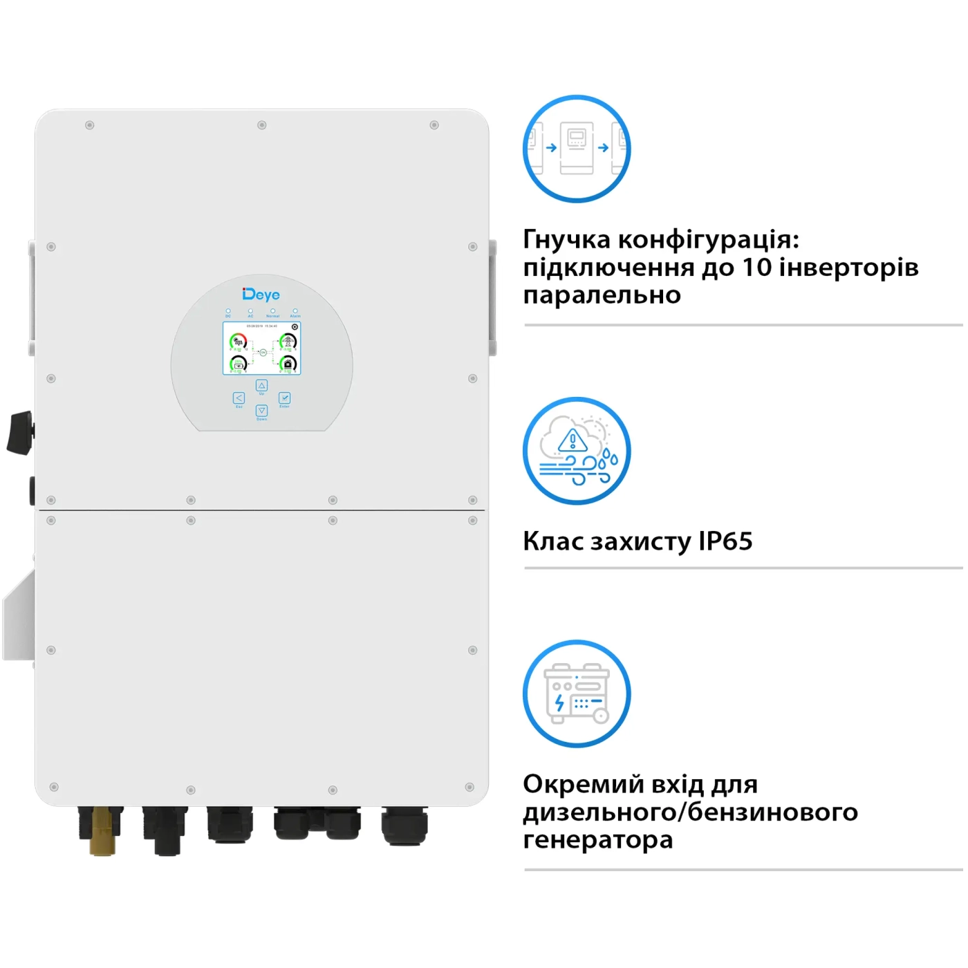 Купить Гибридный инвертор DEYE SUN-30K-SG02HP3-EU-AM3 30KW HV-battery 3 MPPT Wi-Fi 220/380V Трехфазный - фото 4