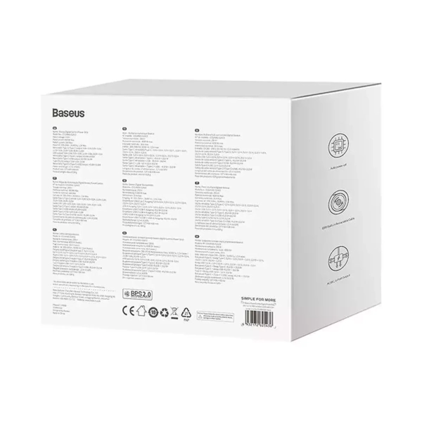 Купити Зарядний пристрій OS-Baseus PowerCombo Digital PowerStrip 2AC 1U 1C Retractable-C 65W with 1.5m power cord EU Black - фото 6