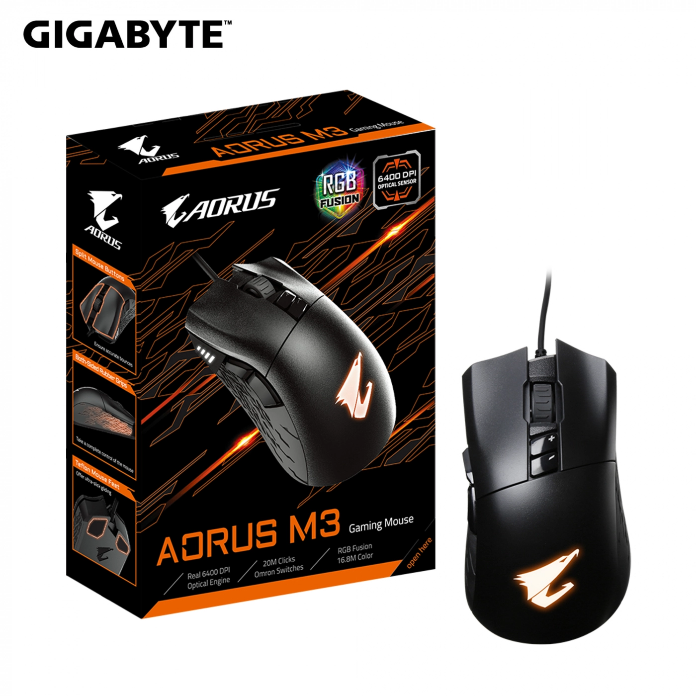 Купити Миша GIGABYTE AORUS M3 USB Black - фото 6