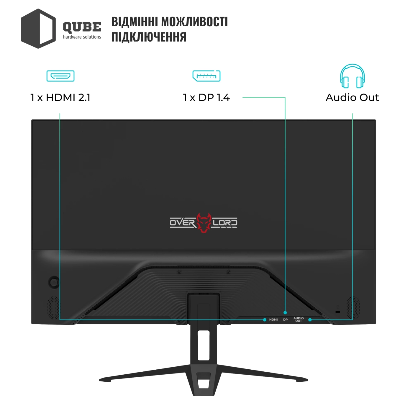 Купити Монітор 24" Qube Overlord G24F144S - фото 6