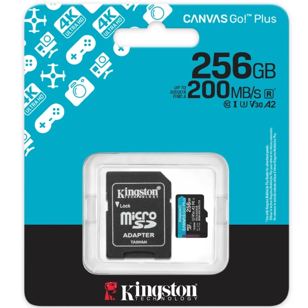 Купить Карта памяти Kingston 256GB microSDXC Class 10 Canvas Go! Plus (SDCG4/256GB) - фото 3