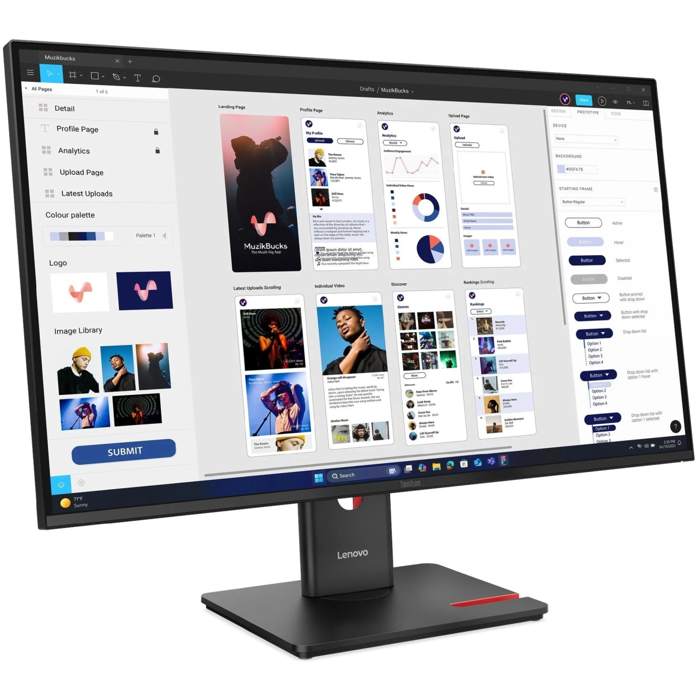 Купить Монитор 32" Lenovo ThinkVision T32ud-40 (64B0GAT1UA) - фото 2