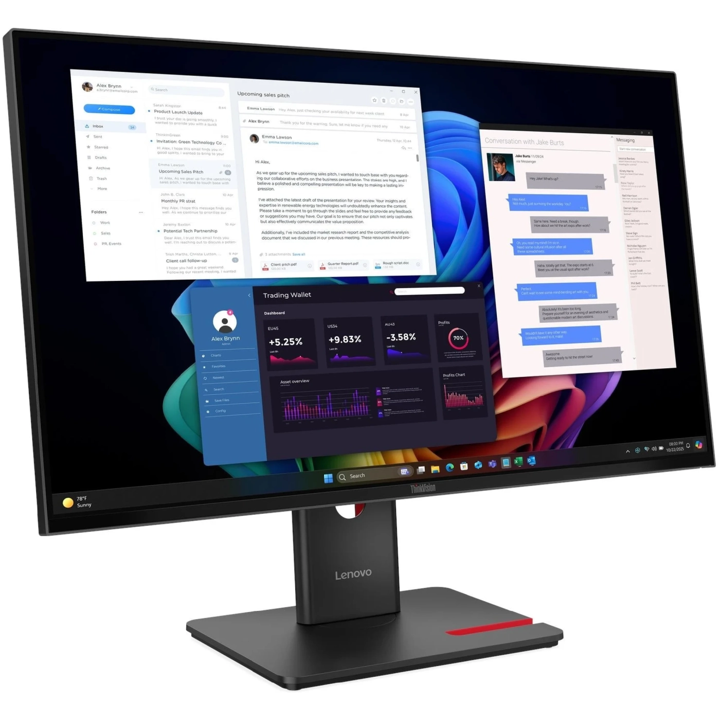 Купить Монитор 27" Lenovo ThinkVision T27ud-40 (64AFGAT2UA) - фото 2