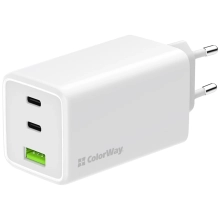 Купить Зарядное устройство ColorWay GaN Mini 100W 1xUSB-A, 2xUSB-C Fast Charging White (CW-CHS061PD-WT) - фото 1
