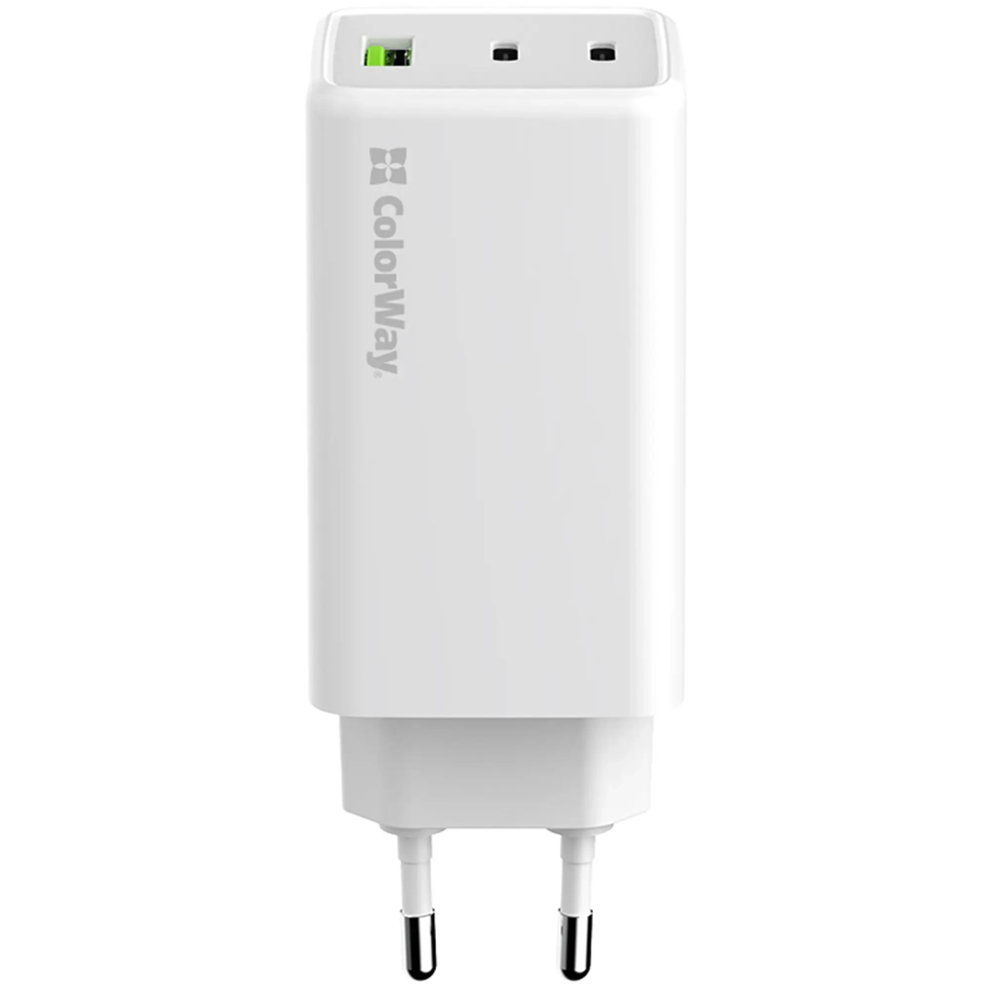 Купить Зарядное устройство ColorWay GaN Mini 100W 1xUSB-A, 2xUSB-C Fast Charging White (CW-CHS061PD-WT) - фото 3