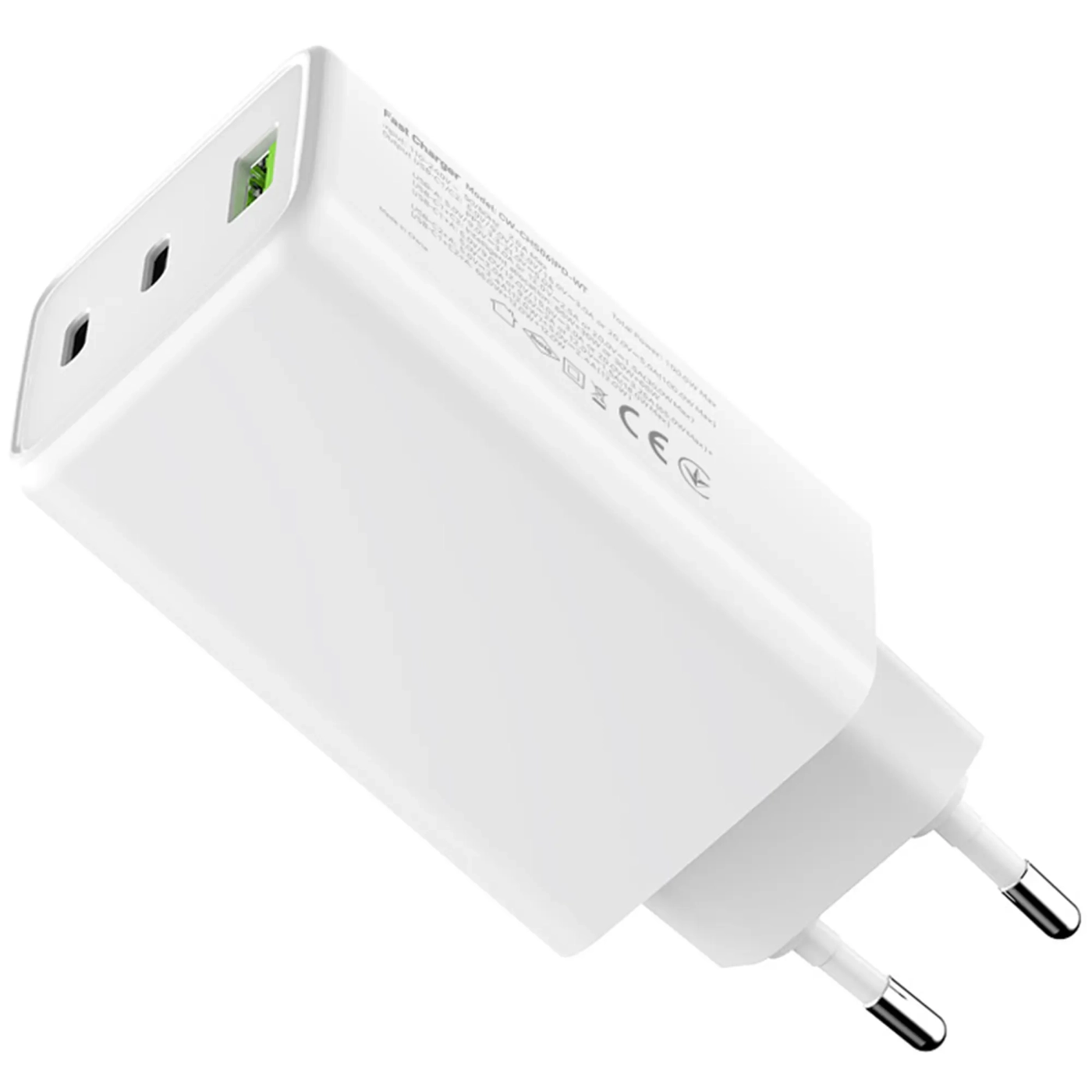 Купить Зарядное устройство ColorWay GaN Mini 100W 1xUSB-A, 2xUSB-C Fast Charging White (CW-CHS061PD-WT) - фото 5