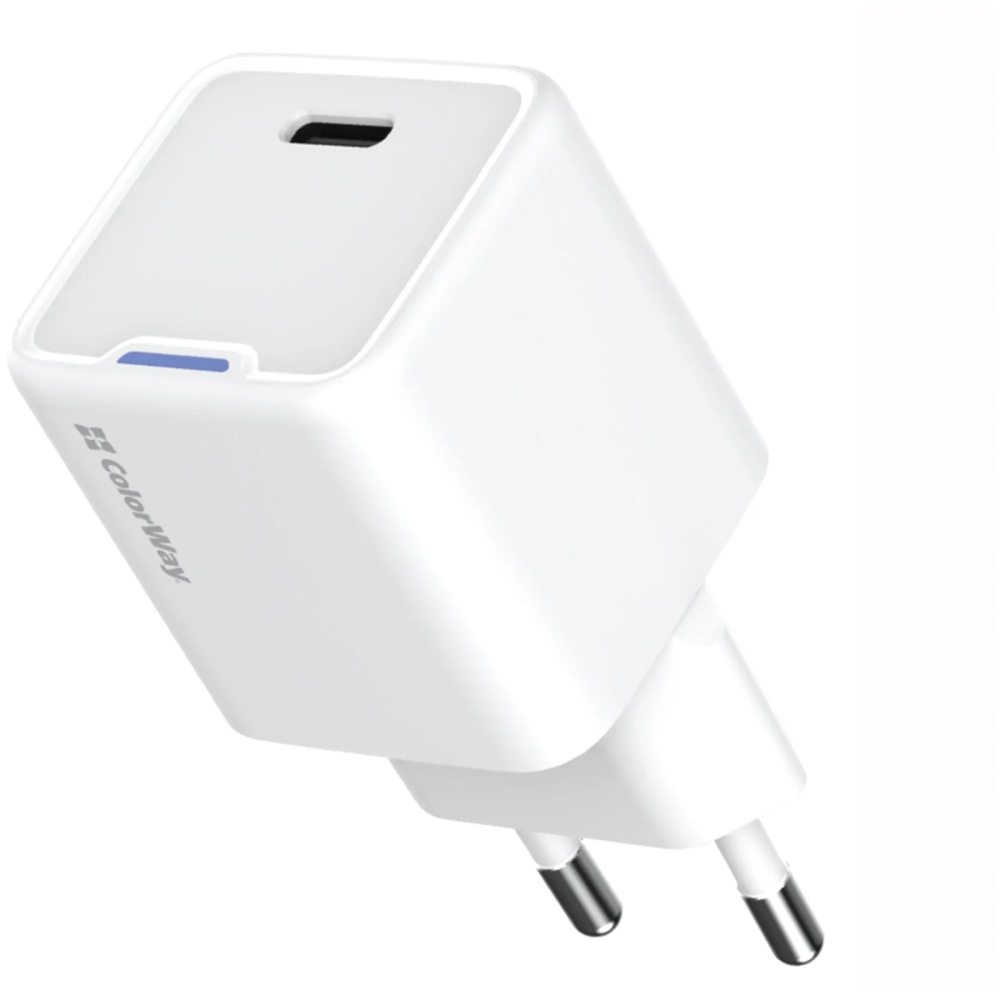 Купити Зарядний пристрій ColorWay GaN Mini 20W 1xUSB-C Fast Charging White (CW-CHS059PD-WT) - фото 1