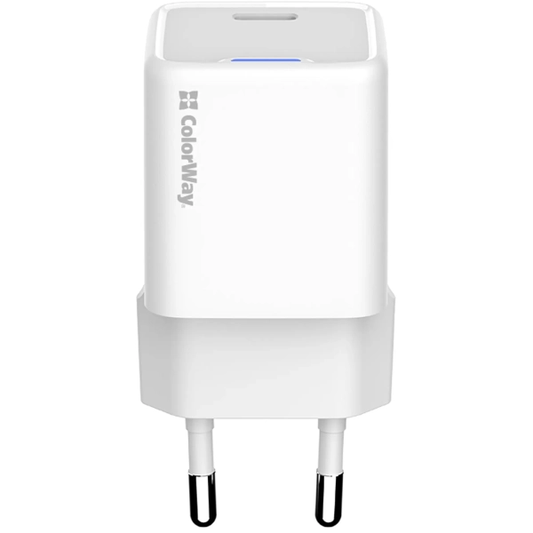 Купити Зарядний пристрій ColorWay GaN Mini 20W 1xUSB-C Fast Charging White (CW-CHS059PD-WT) - фото 3
