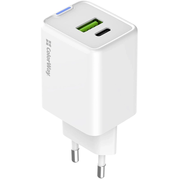 Купити Зарядний пристрій ColorWay GaN Mini 45W 1xUSB-A, 1xUSB-C Fast Charging White (CW-CHS060PD-WT) - фото 5