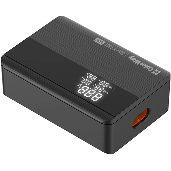 Купить Зарядное устройство ColorWay Power Delivery GaN 2xUSB-C, 2xUSB-A, 100W Black (CW-CHS041PD-BK) - фото 6