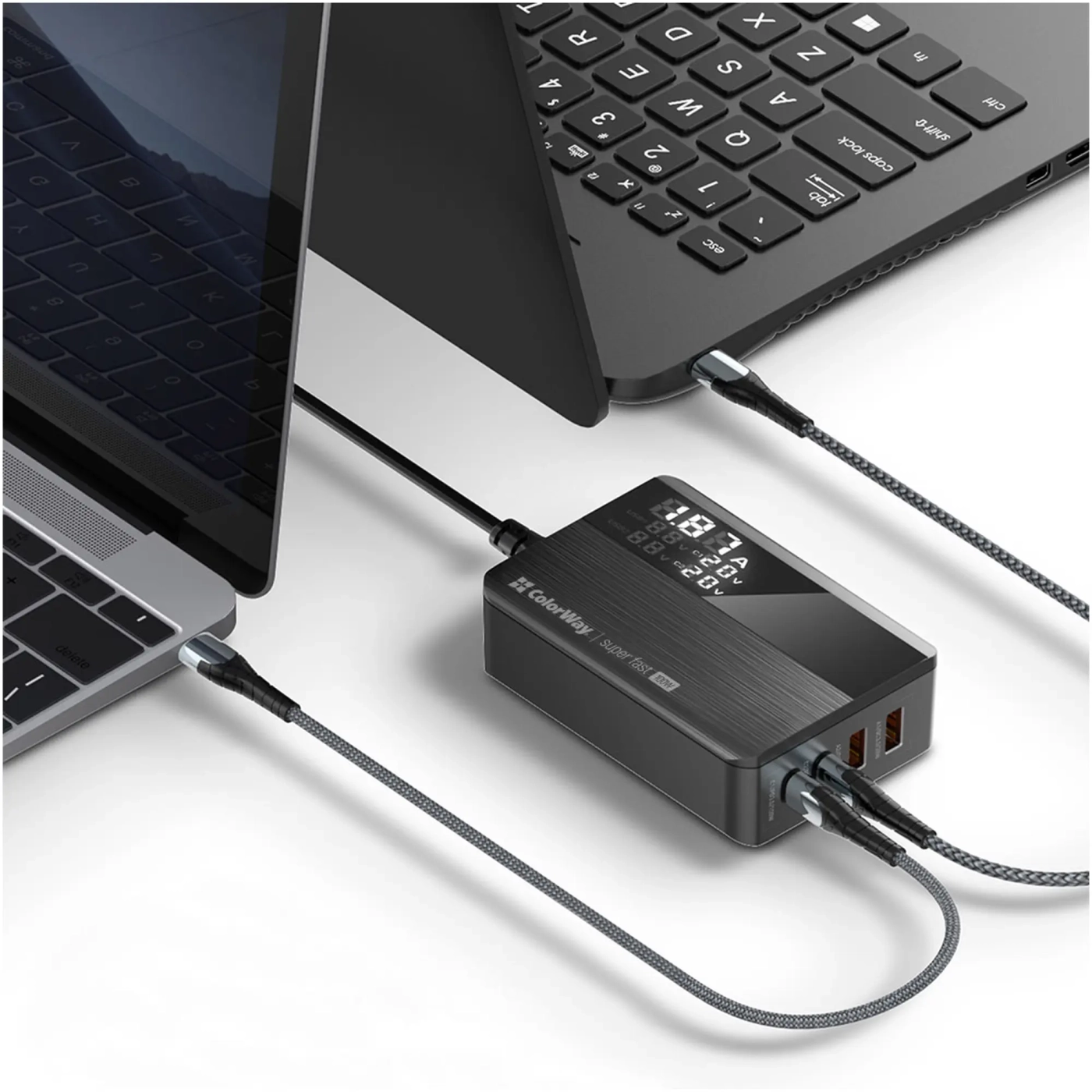 Купить Зарядное устройство ColorWay Power Delivery GaN 2xUSB-C, 2xUSB-A, 100W Black (CW-CHS041PD-BK) - фото 10
