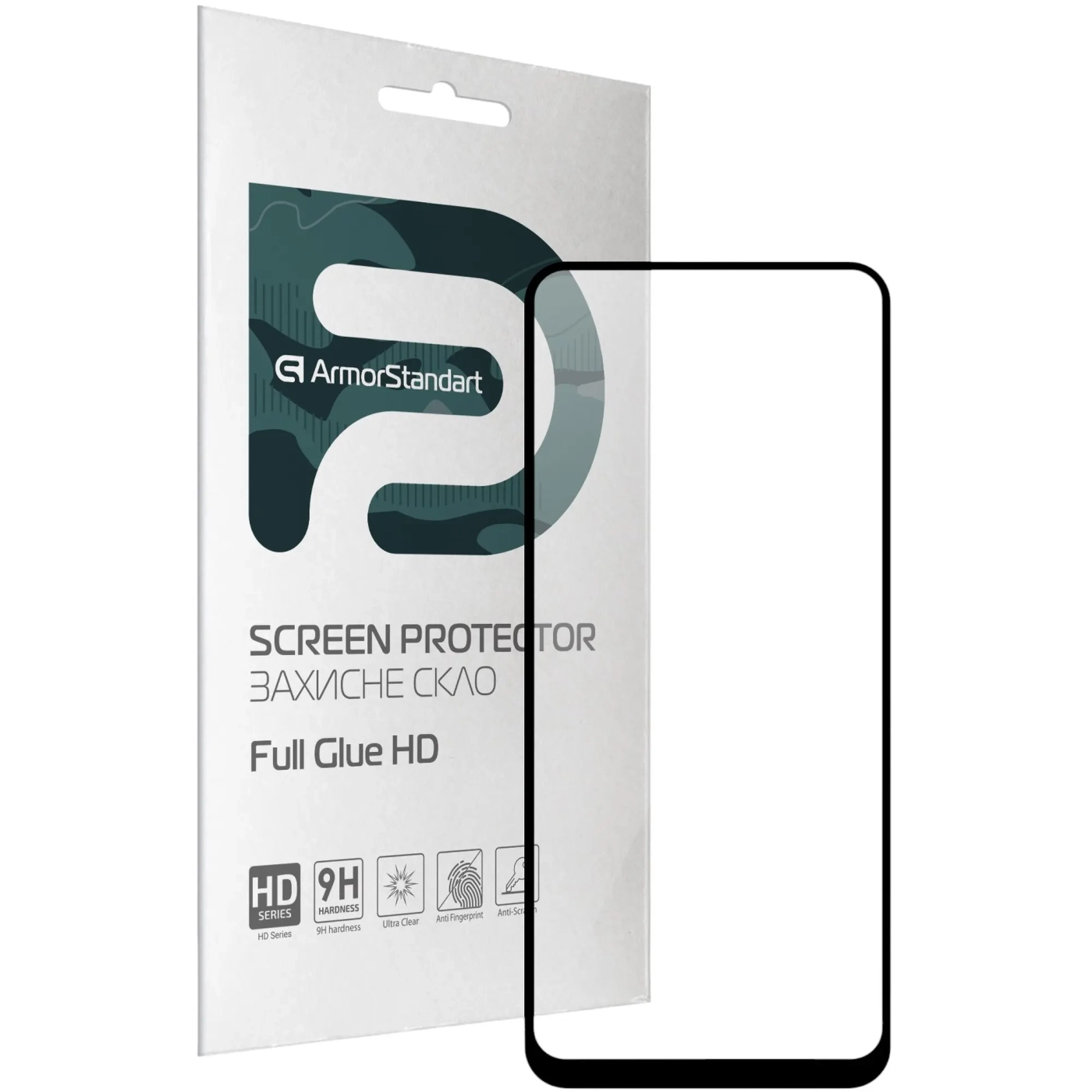 Купити Захисне скло ArmorStandart Full Glue HD для Tecno Camon 16/16 SE Black (ARM65097) - фото 1