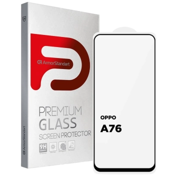 Купити Захисне скло ArmorStandart Full Glue для OPPO А76 Black (ARM66967) - фото 1