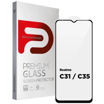 Купити Захисне скло ArmorStandart Full Glue для Realme C31 / C35 Black (ARM62692) - фото 1