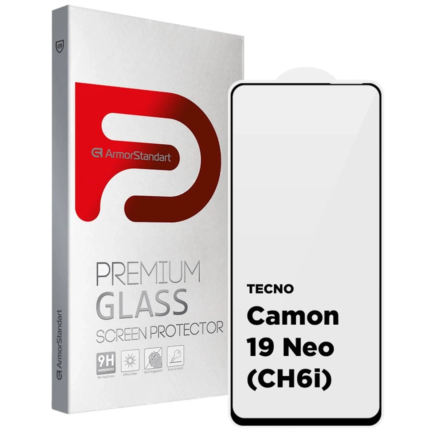 Купити Захисне скло ArmorStandart Full Glue для Tecno Camon 19 Neo (CH6i) Black (ARM62087) - фото 1