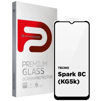 Купити Захисне скло ArmorStandart Full Glue для Tecno Spark 8C (KG5k) Black (ARM64523) - фото 1