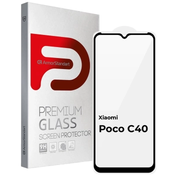 Купити Захисне скло ArmorStandart Full Glue для Xiaomi Poco C40 Black (ARM62954) - фото 1