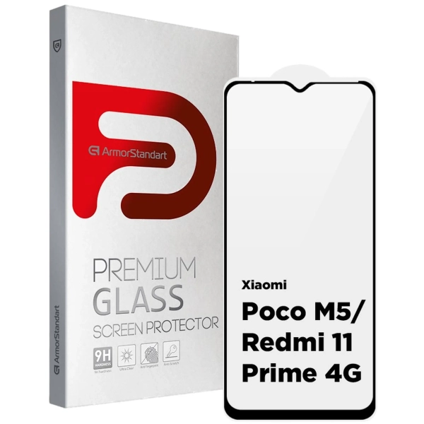 Купити Захисне скло ArmorStandart Full Glue для Xiaomi Poco M5/Redmi 11 Prime 4G Black (ARM62957) - фото 1