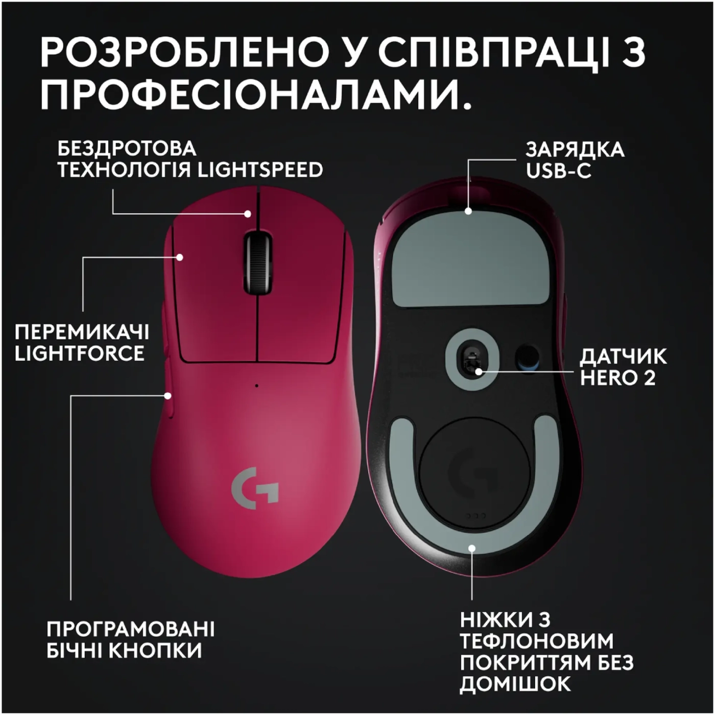 Купить Мышь Logitech G Pro X Superlight 2 Dex Lightspeed Wireless Pink (910-007373) - фото 8