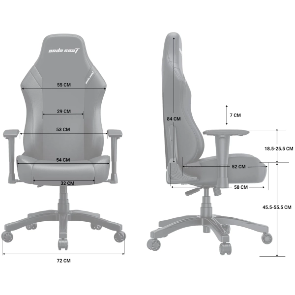 Купить Кресло для геймеров Anda Seat Luna L Dark Gray Fabric (AD18-44-GB-F) - фото 10