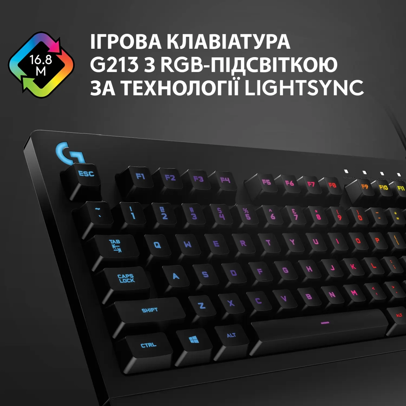Купить Клавиатура Logitech G213 Prodigy Gaming Keyboard USB UKR (920-010740) - фото 4