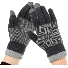 Купити Рукавички ArmorStandart Touch Gloves Snowflake з орнаментом Light Grey (ARM59995) - фото 1