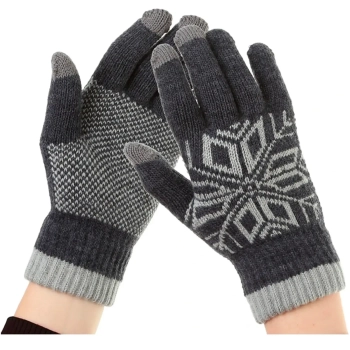 Купити Рукавички ArmorStandart Touch Gloves Snowflake з орнаментом Light Grey (ARM59995) - фото 1