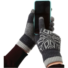 Купити Рукавички ArmorStandart Touch Gloves Snowflake з орнаментом Light Grey (ARM59995) - фото 2