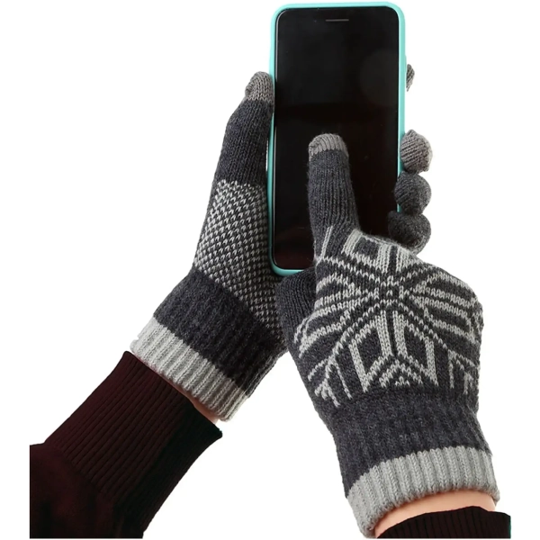 Купити Рукавички ArmorStandart Touch Gloves Snowflake з орнаментом Light Grey (ARM59995) - фото 2