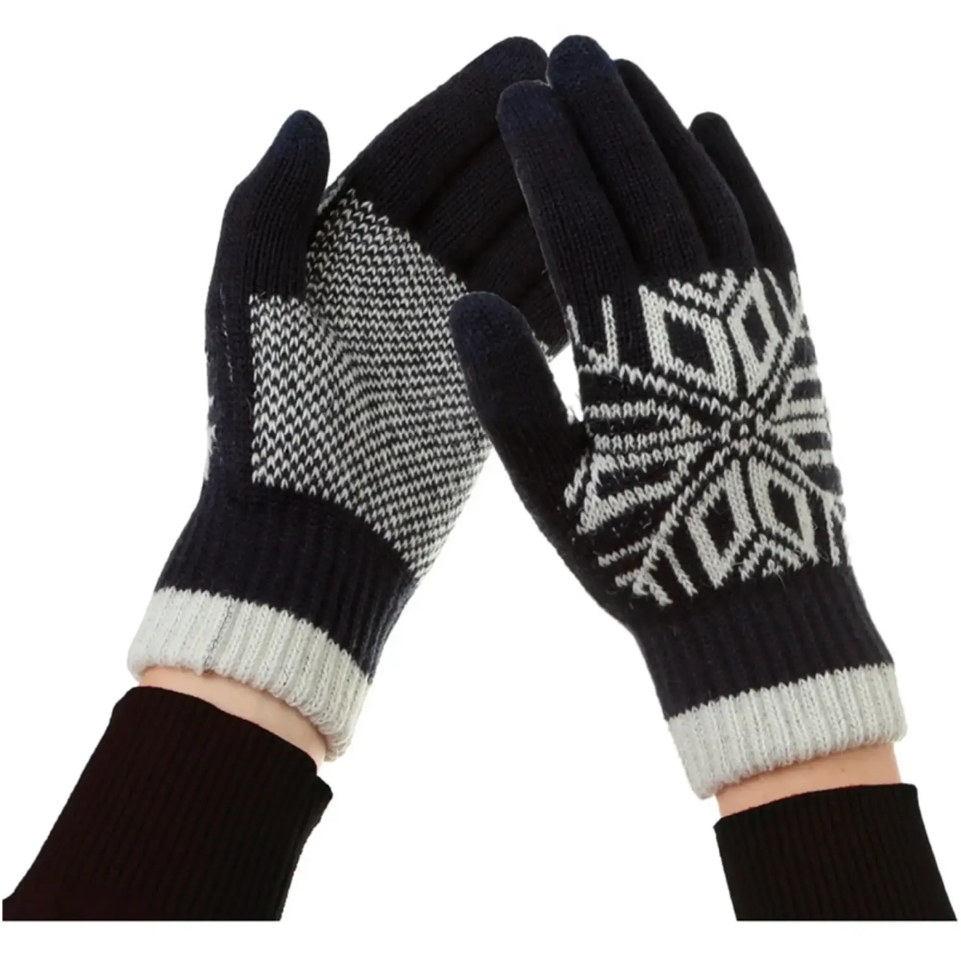 Купити Рукавички ArmorStandart Touch Gloves Snowflake с орнаментом Blue (ARM59994) - фото 1