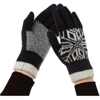 Купити Рукавички ArmorStandart Touch Gloves Snowflake с орнаментом Blue (ARM59994) - фото 1